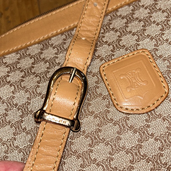 RARE CELINE VINTAGE Logo purse long adjustable strap and expandable compartments - Picture 5 of 9